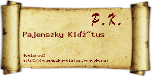 Pajenszky Klétus névjegykártya